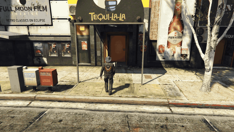 Crafting workshop shell entrance options showing the same hall behind three doors