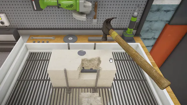 Casting broken out of its sand mould with a hammer
