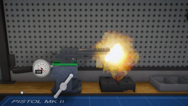 Pistol test fired with a blank in a vise