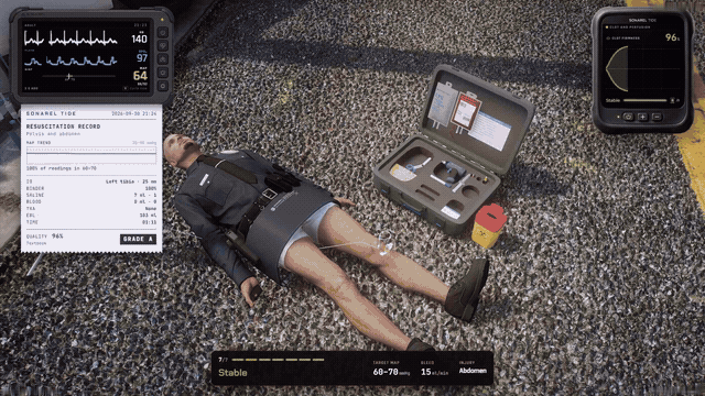 FiveM CPR and defibrillator, stretcher and walk-in ambulance treatment bay