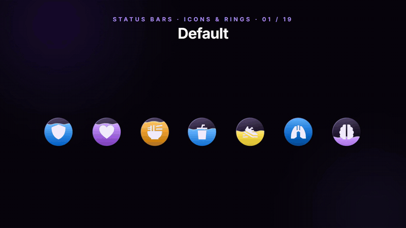 Status Icons - Icons, Rings and Shapes