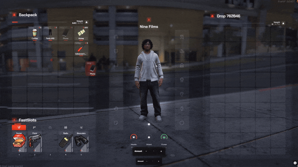 Inventory for FiveM, in game