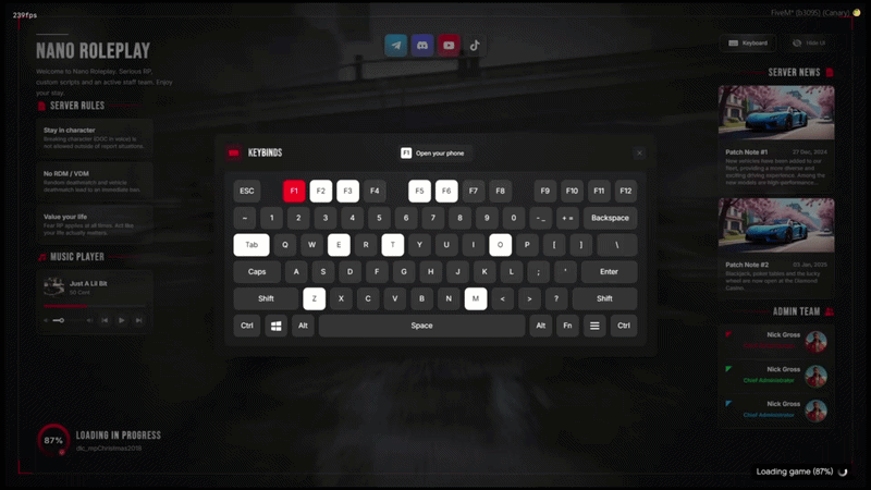Keybinds Window