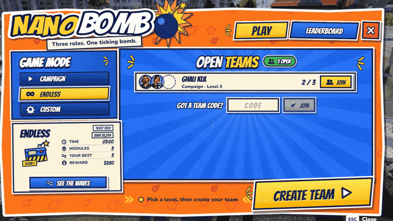 Three Players, One Bomb, One Missing Sense Each
