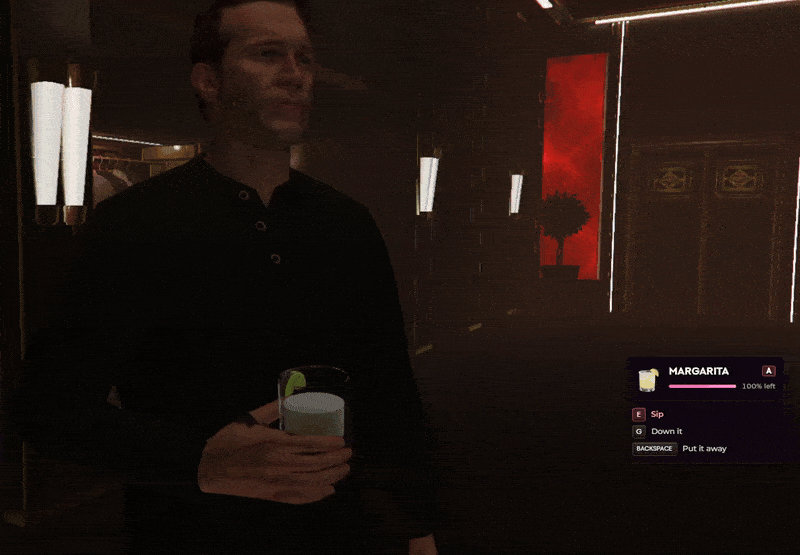 FiveM drinking script with sip and down-it animations for cocktails and shots