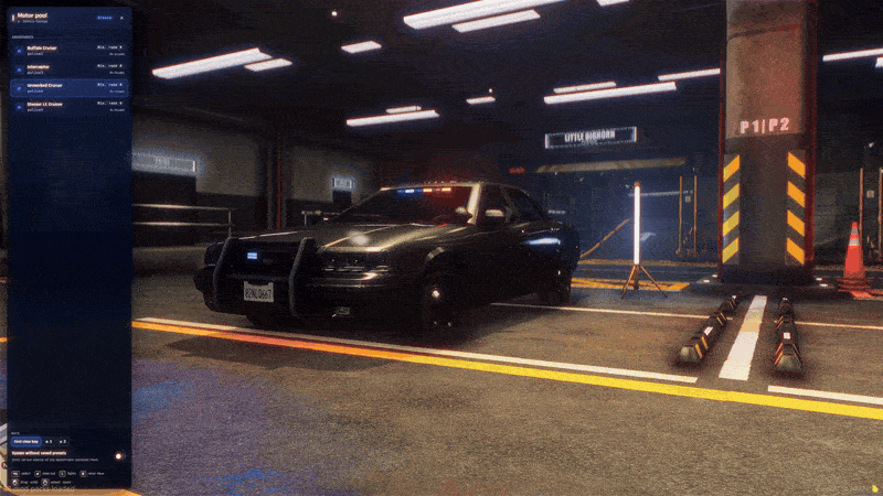 FiveM police garage showroom, 3D armory wall and weapon convoy