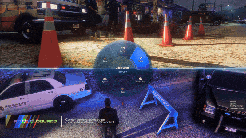 FiveM police cordon tape, road closure, battering ram, flashbang and ballistic shield