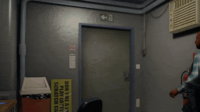 FiveM LTD store script: NPC cashier carries a box from the stock room and restocks a shelf