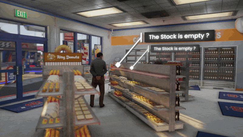 FiveM 24/7 store boss menu on an in-game office PC with dashboard, inventory and finances