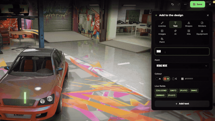 FiveM wrap script: typing custom text onto a car livery in game